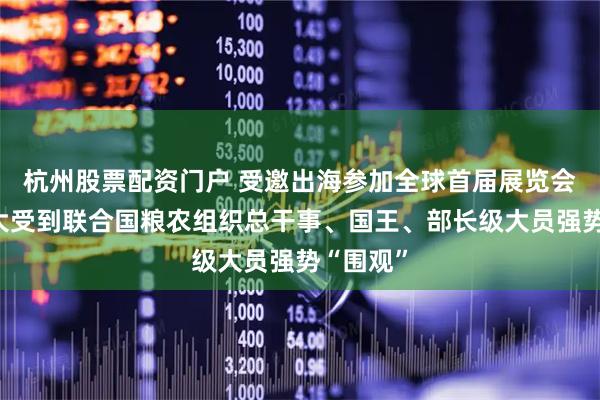 杭州股票配资门户 受邀出海参加全球首届展览会，金正大受到联合国粮农组织总干事、国王、部长级大员强势“围观”